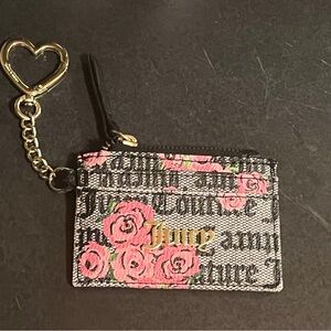Juicy Couture Floral Card Holder - Black and Pink